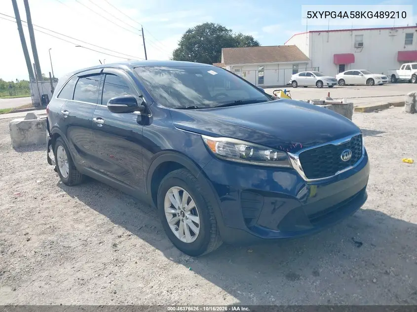 KIA SORENTO 2019, VIN 5XYPG4A58KG489210