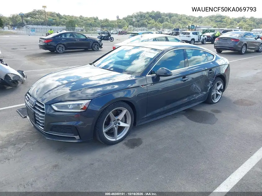 2019 AUDI A5 VIN WAUENCF50KA069793 — фото 2