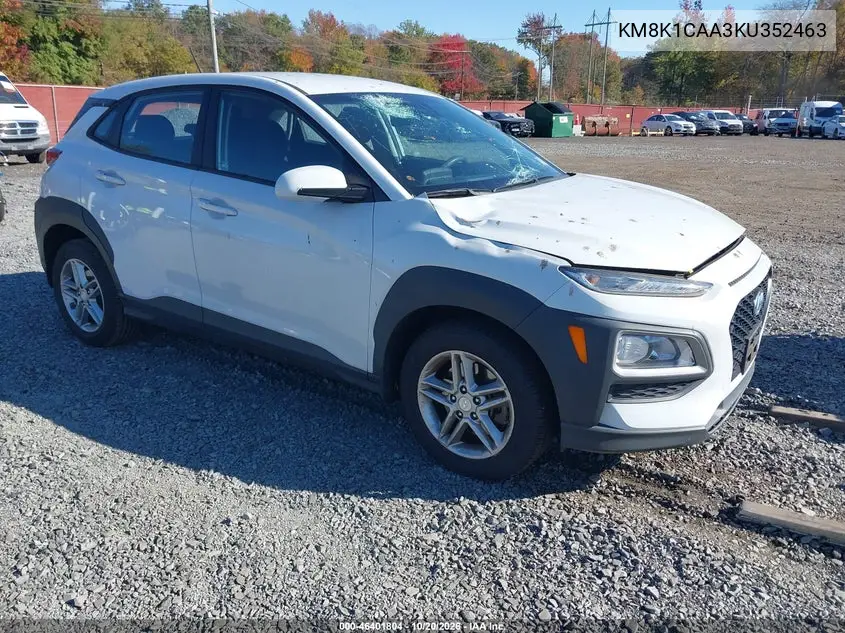 HYUNDAI KONA 2019, VIN KM8K1CAA3KU352463
