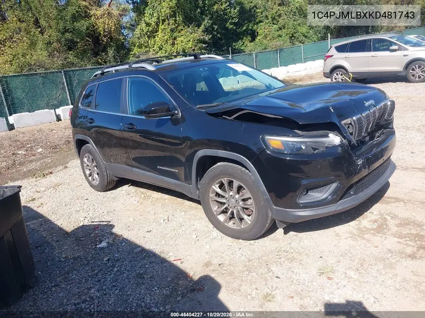 JEEP CHEROKEE 2019, VIN 1C4PJMLBXKD481743