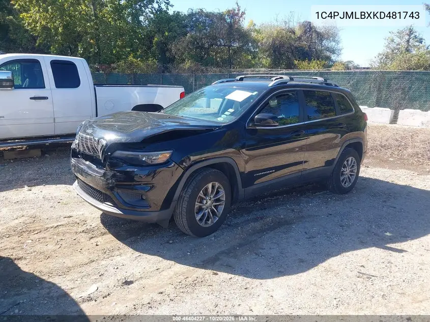 2019 JEEP CHEROKEE VIN 1C4PJMLBXKD481743 — фото 2