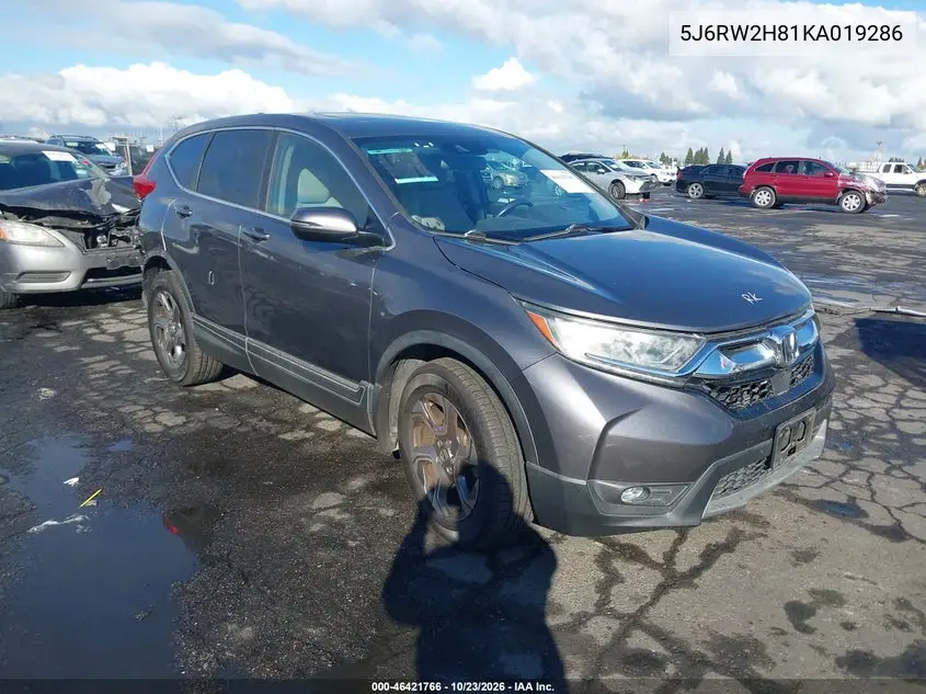 HONDA CR-V 2019, VIN 5J6RW2H81KA019286