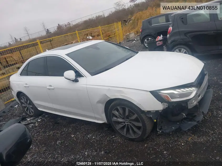2020 AUDI A4 VIN WAUANAF43LN010855 — фото 13