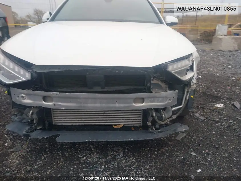 2020 AUDI A4 VIN WAUANAF43LN010855 — фото 6