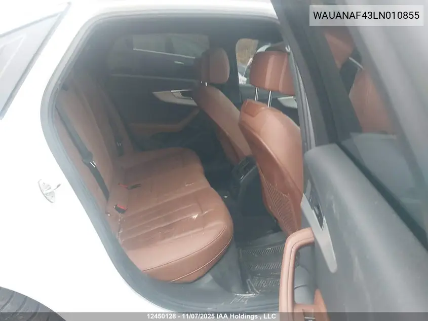 2020 AUDI A4 VIN WAUANAF43LN010855 — фото 8