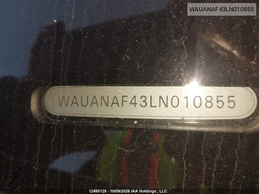 2020 AUDI A4 VIN WAUANAF43LN010855 — фото 9