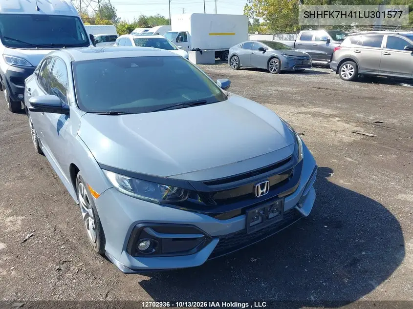 HONDA CIVIC 2020, VIN SHHFK7H41LU301577