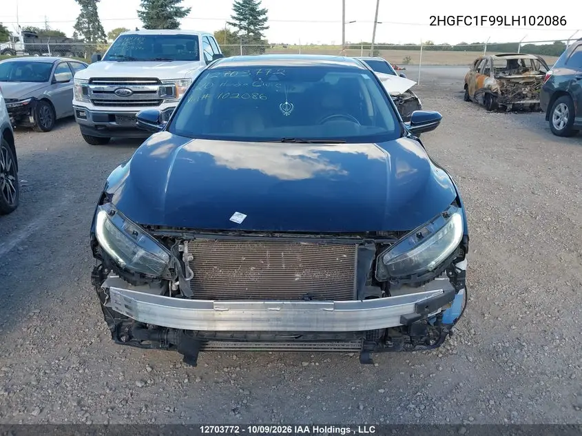 2020 HONDA CIVIC VIN 2HGFC1F99LH102086 — фото 12