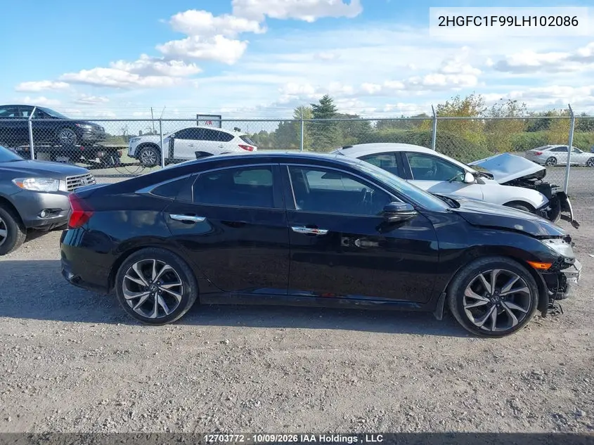 2020 HONDA CIVIC VIN 2HGFC1F99LH102086 — фото 13
