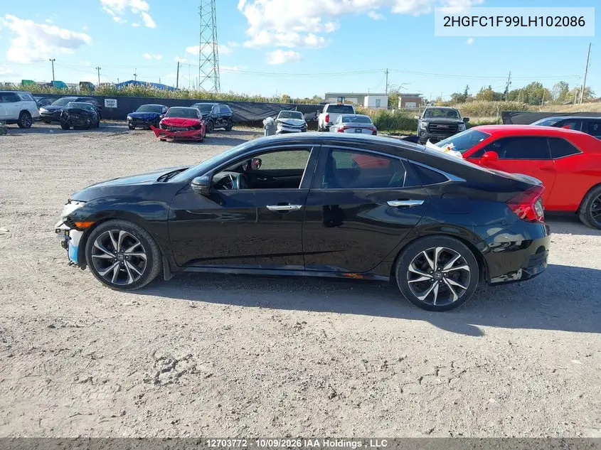 2020 HONDA CIVIC VIN 2HGFC1F99LH102086 — фото 14