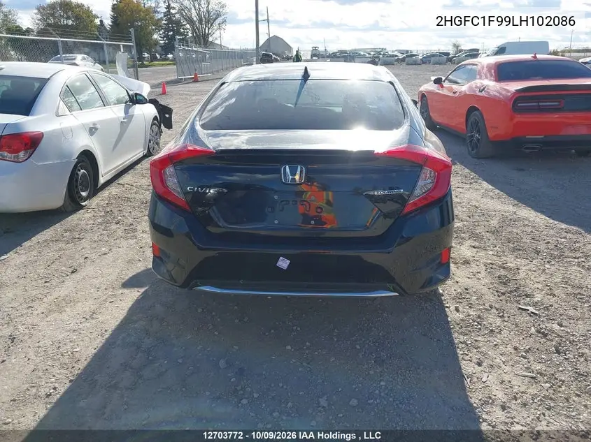 2020 HONDA CIVIC VIN 2HGFC1F99LH102086 — фото 16