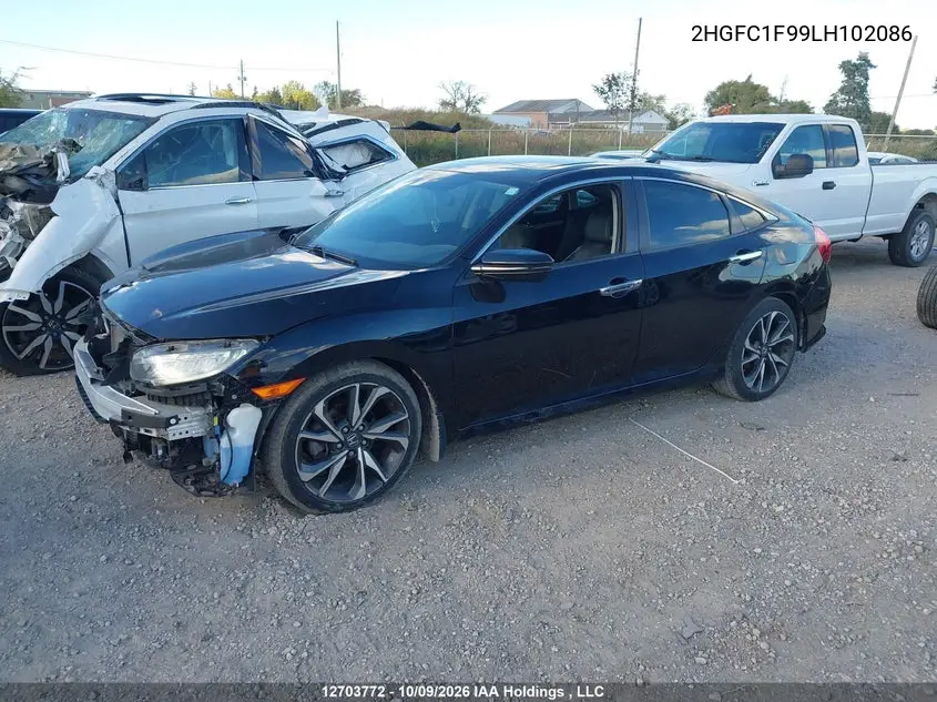 2020 HONDA CIVIC VIN 2HGFC1F99LH102086 — фото 3