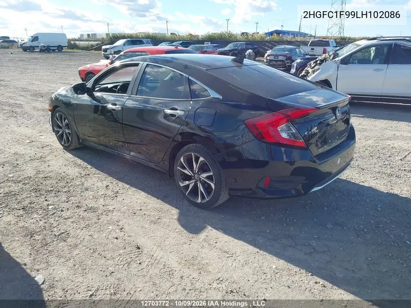2020 HONDA CIVIC VIN 2HGFC1F99LH102086 — фото 4