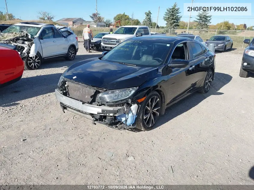 HONDA CIVIC 2020, VIN 2HGFC1F99LH102086