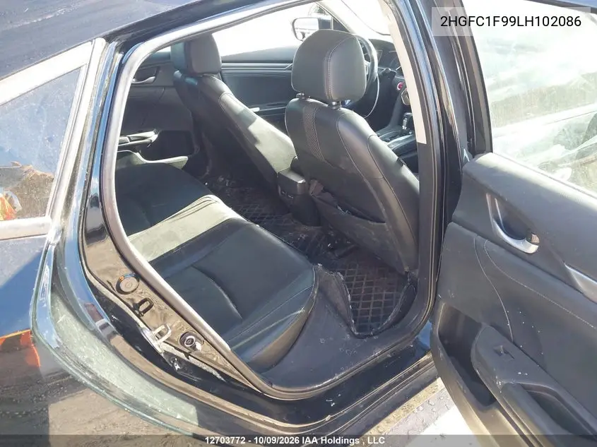 2020 HONDA CIVIC VIN 2HGFC1F99LH102086 — фото 8