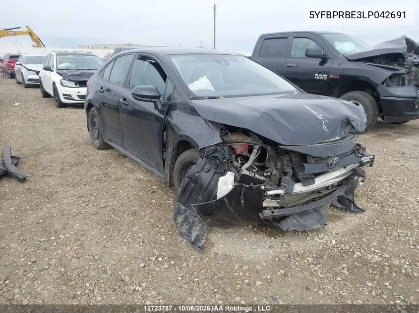 TOYOTA COROLLA 2020, VIN 5YFBPRBE3LP042691