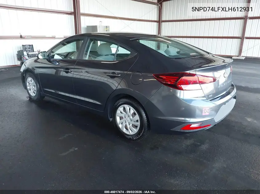 2020 HYUNDAI ELANTRA VIN 5NPD74LFXLH612931 — фото 3