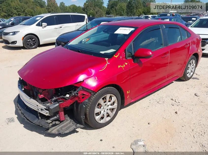 TOYOTA COROLLA 2020, VIN JTDEPRAE4LJ109074