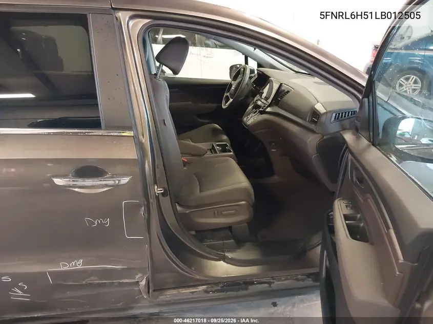2020 HONDA ODYSSEY VIN 5FNRL6H51LB012505 — фото 5