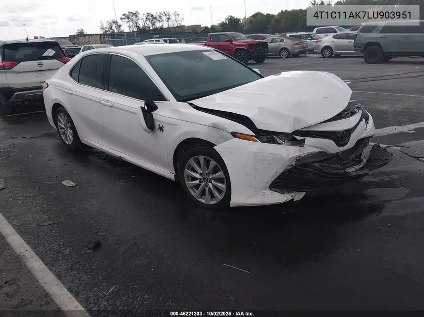 TOYOTA CAMRY 2020, VIN 4T1C11AK7LU903951
