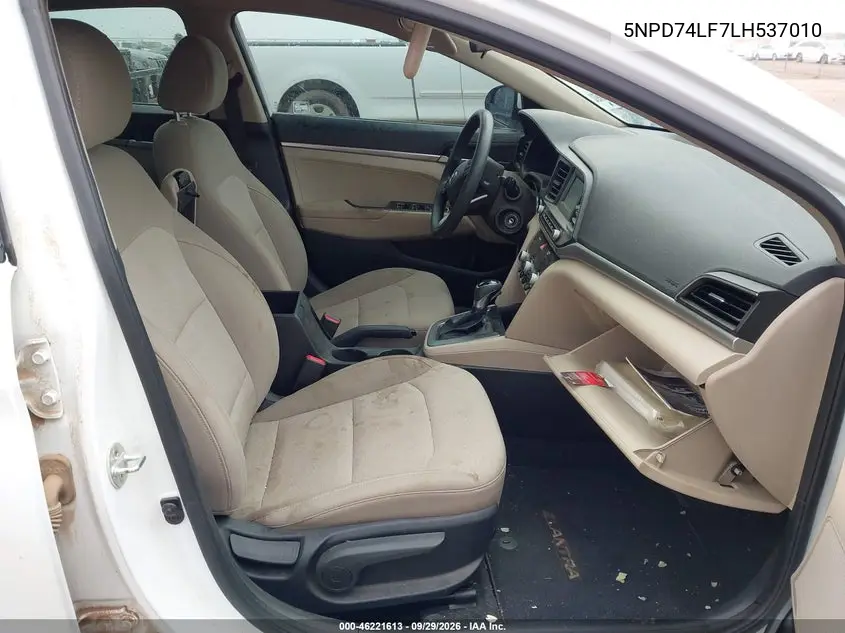 2020 HYUNDAI ELANTRA VIN 5NPD74LF7LH537010 — фото 5