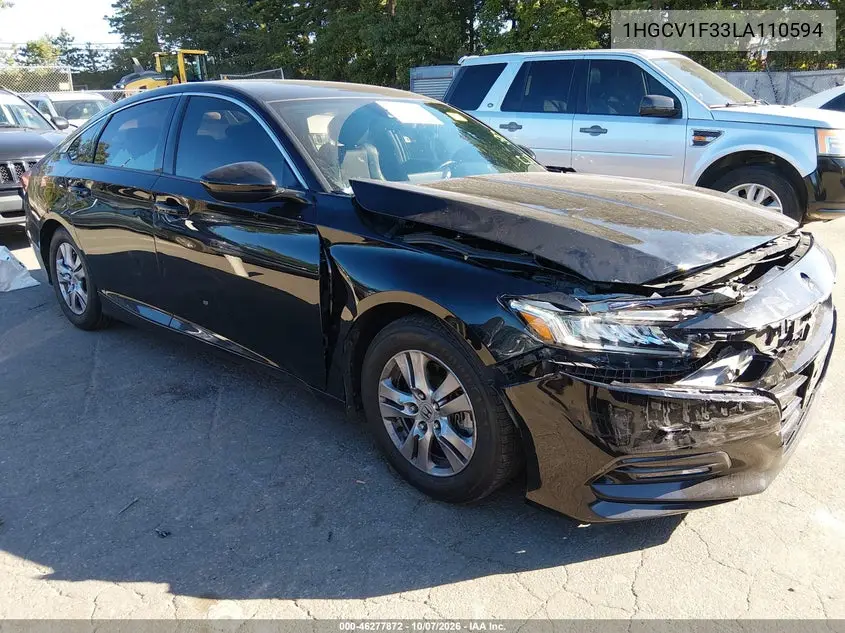 HONDA ACCORD 2020, VIN 1HGCV1F33LA110594