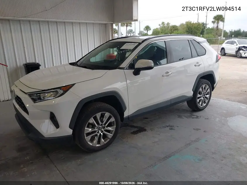 2020 TOYOTA RAV 4 VIN 2T3C1RFV2LW094514 — фото 2