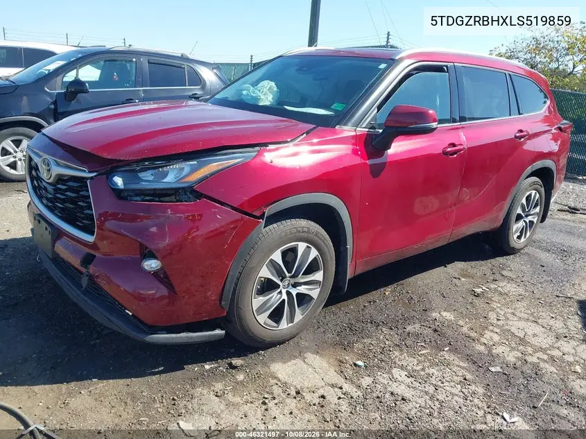 2020 TOYOTA HIGHLANDER VIN 5TDGZRBHXLS519859 — фото 2