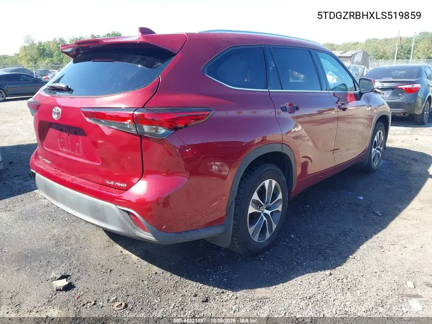 2020 TOYOTA HIGHLANDER VIN 5TDGZRBHXLS519859 — фото 4