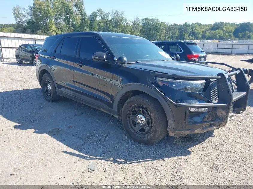 FORD POLICE 2020, VIN 1FM5K8AC0LGA83458