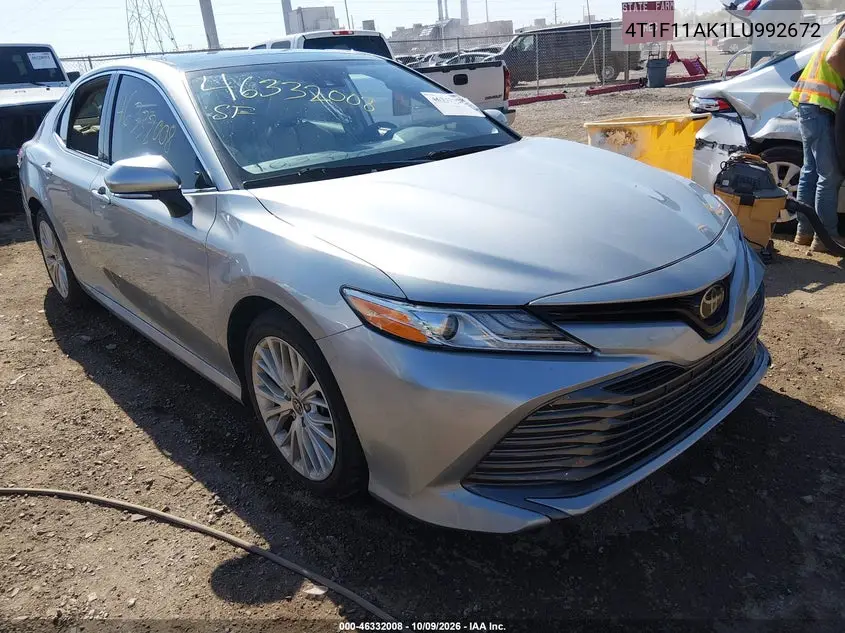 TOYOTA CAMRY 2020, VIN 4T1F11AK1LU992672