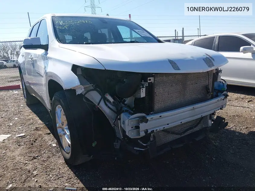 CHEVROLET TRAVERSE 2020, VIN 1GNERGKW0LJ226079