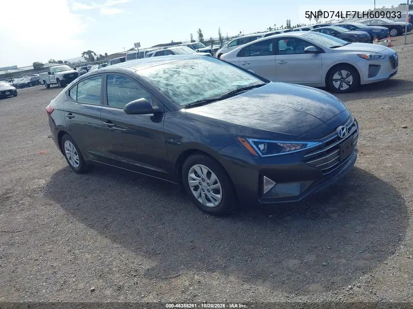 HYUNDAI ELANTRA 2020, VIN 5NPD74LF7LH609033
