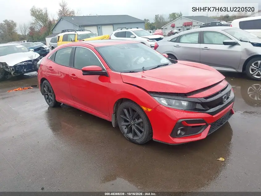 HONDA CIVIC 2020, VIN SHHFK7H63LU220520