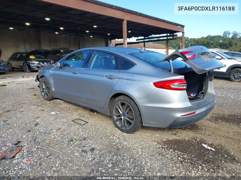2020 FORD FUSION VIN 3FA6P0CDXLR116188 — фото 3
