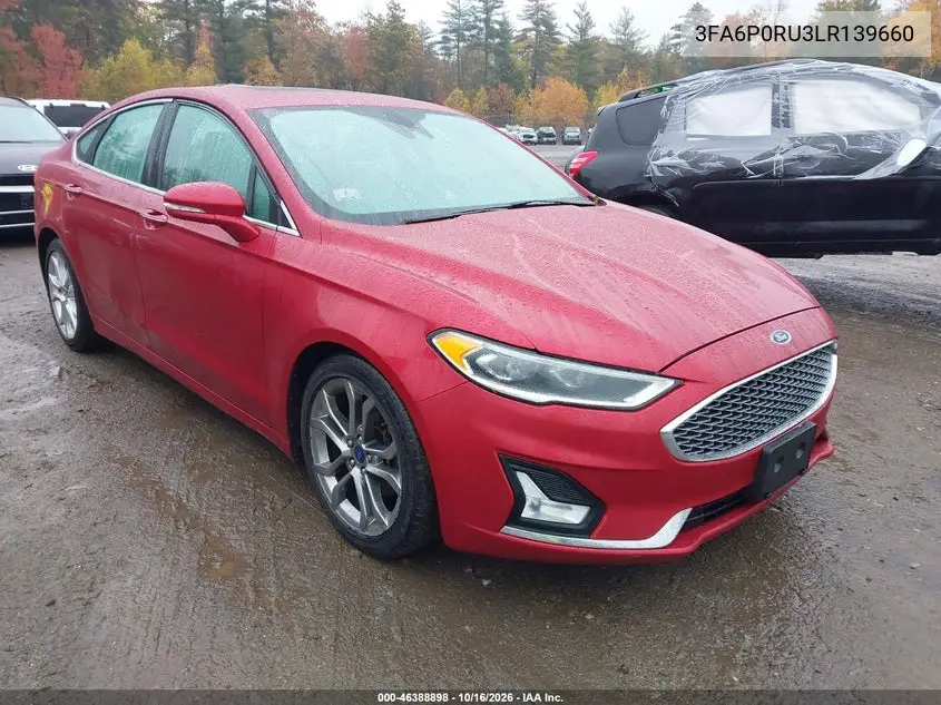 FORD FUSION 2020, VIN 3FA6P0RU3LR139660