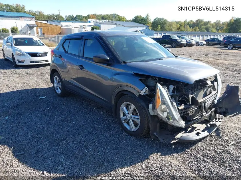 NISSAN KICKS 2020, VIN 3N1CP5BV6LL514315