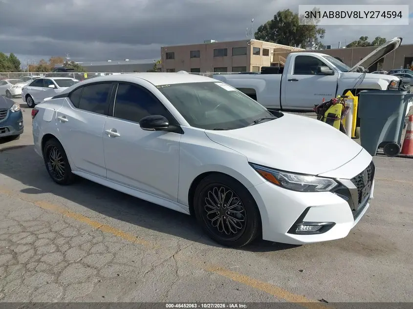 NISSAN SENTRA 2020, VIN 3N1AB8DV8LY274594