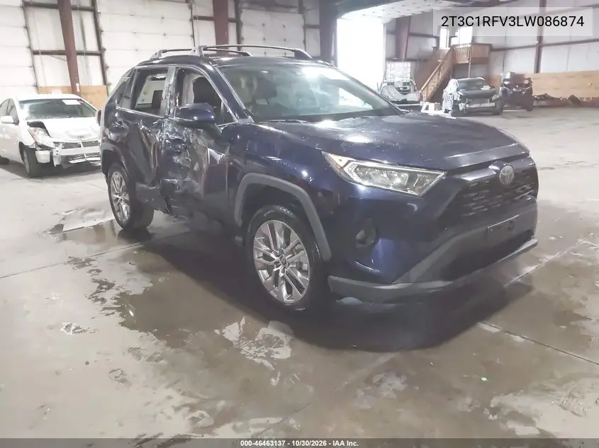 TOYOTA RAV 4 2020, VIN 2T3C1RFV3LW086874