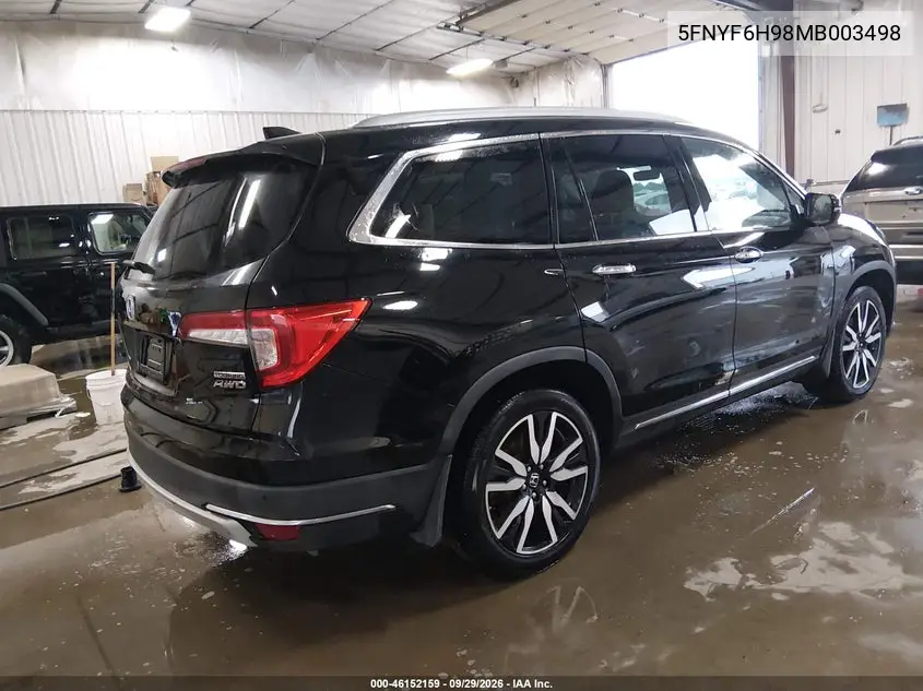 2021 HONDA PILOT VIN 5FNYF6H98MB003498 — фото 4
