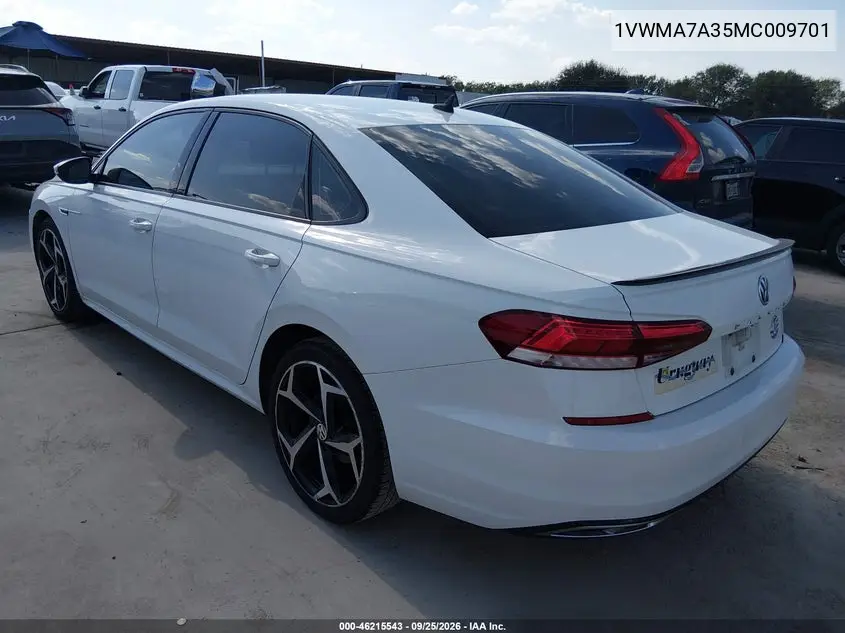 2021 VOLKSWAGEN PASSAT VIN 1VWMA7A35MC009701 — фото 3