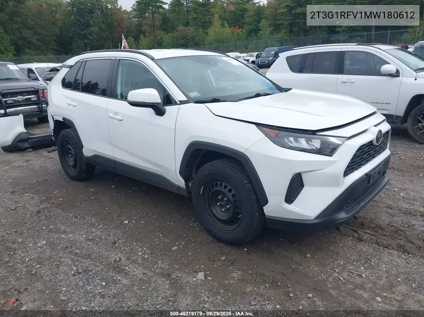 TOYOTA RAV 4 2021, VIN 2T3G1RFV1MW180612