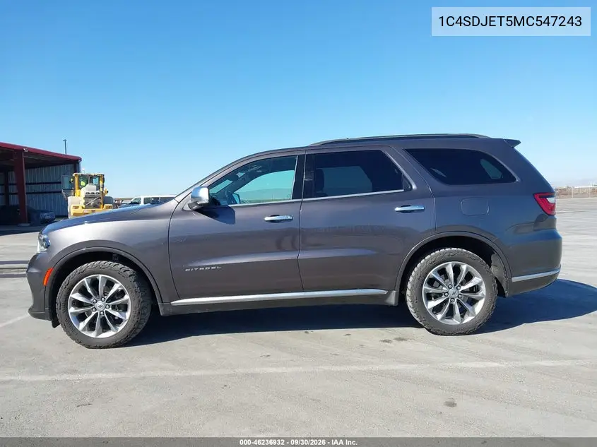 2021 DODGE DURANGO VIN 1C4SDJET5MC547243 — фото 14