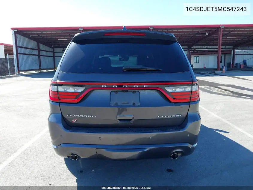 2021 DODGE DURANGO VIN 1C4SDJET5MC547243 — фото 16