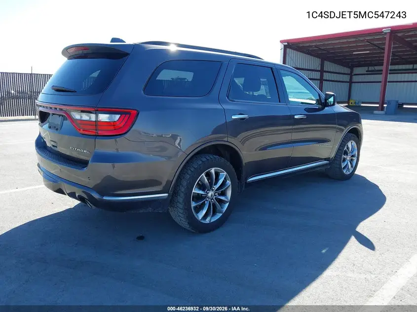 2021 DODGE DURANGO VIN 1C4SDJET5MC547243 — фото 4