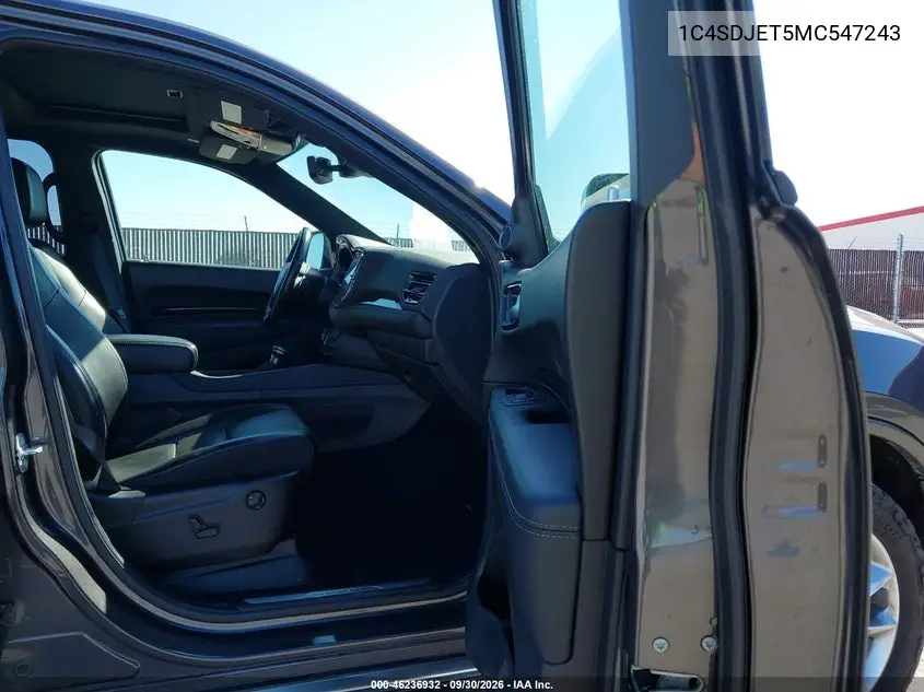 2021 DODGE DURANGO VIN 1C4SDJET5MC547243 — фото 5