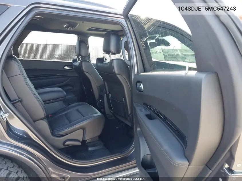 2021 DODGE DURANGO VIN 1C4SDJET5MC547243 — фото 8
