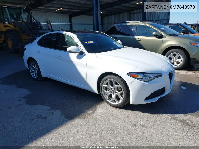 ALFA ROMEO GIULIA 2021, VIN ZARFANBN8M7648573