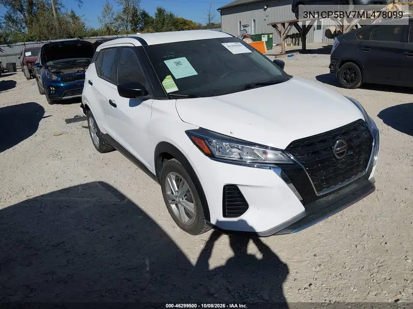 NISSAN KICKS 2021, VIN 3N1CP5BV7ML478099