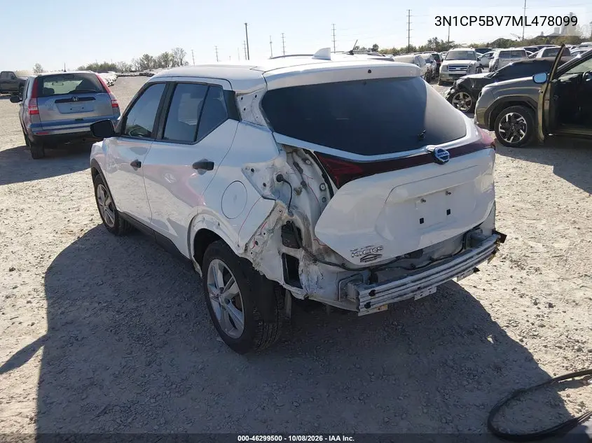 2021 NISSAN KICKS VIN 3N1CP5BV7ML478099 — фото 3